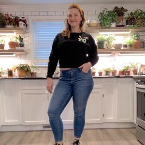 Mossimo graphic cropped sweatshirt.  YO!